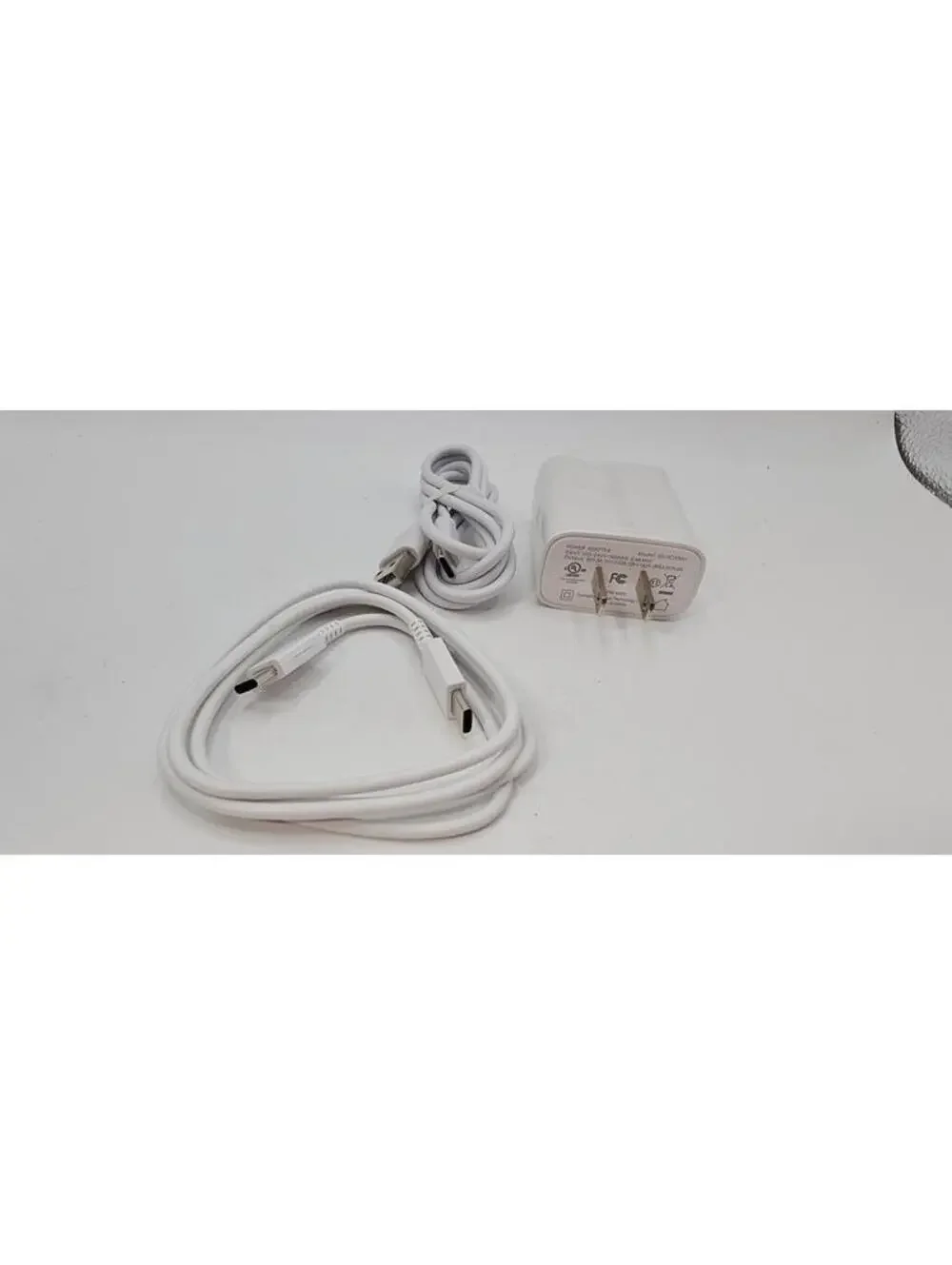 White USB-C Charger Adapter with 2 USB-C Cable